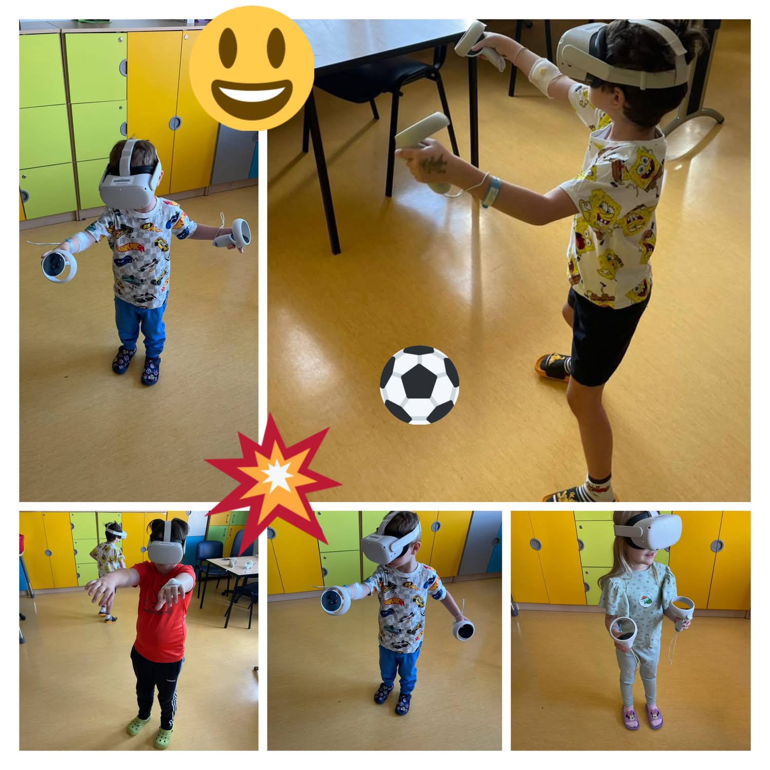 dzieci korzystające z okularów VR